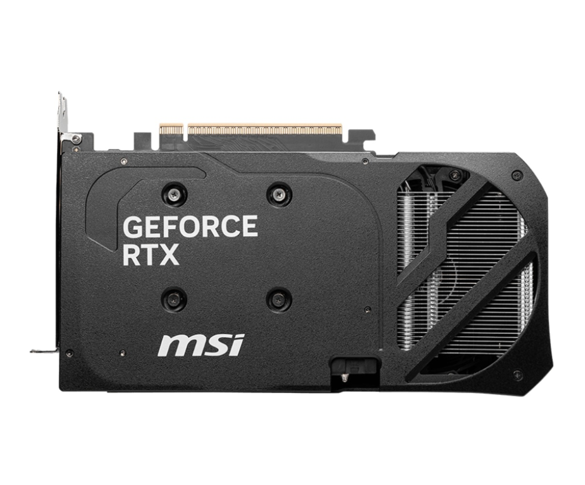 Scheda grafica nera con logo "GEFORCE RTX" e scritta "msi".