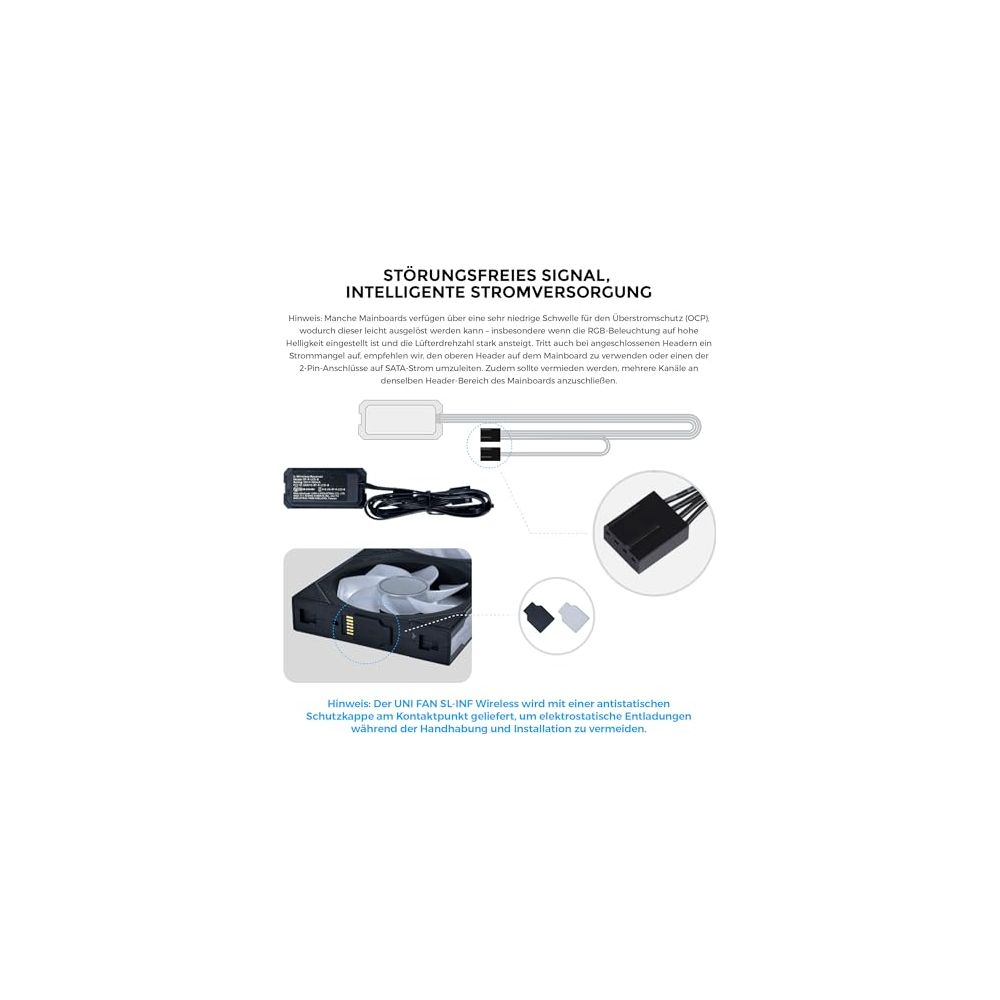 Componenti PC: ventola, cavi, alimentatore e modulo controller.