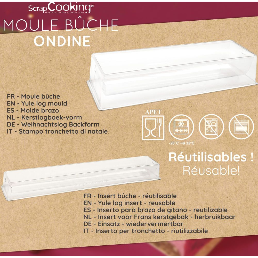 Zwei transparente Kunststoffformen für Weihnachtskuchen, eine größere und eine kleinere.