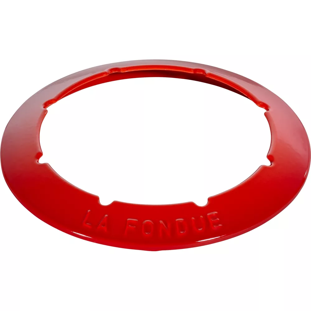 Ein roter, kreisförmiger Metallring mit 