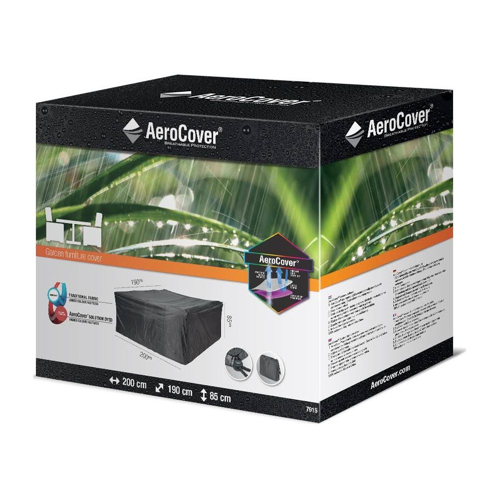 Verpackung für eine Gartenmöbelabdeckung mit Maßen 200x190x85 cm.