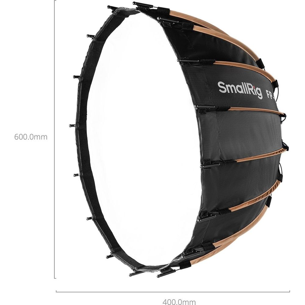 Un diffuseur de softbox pliable, noir et marron, mesurant 600x400mm.