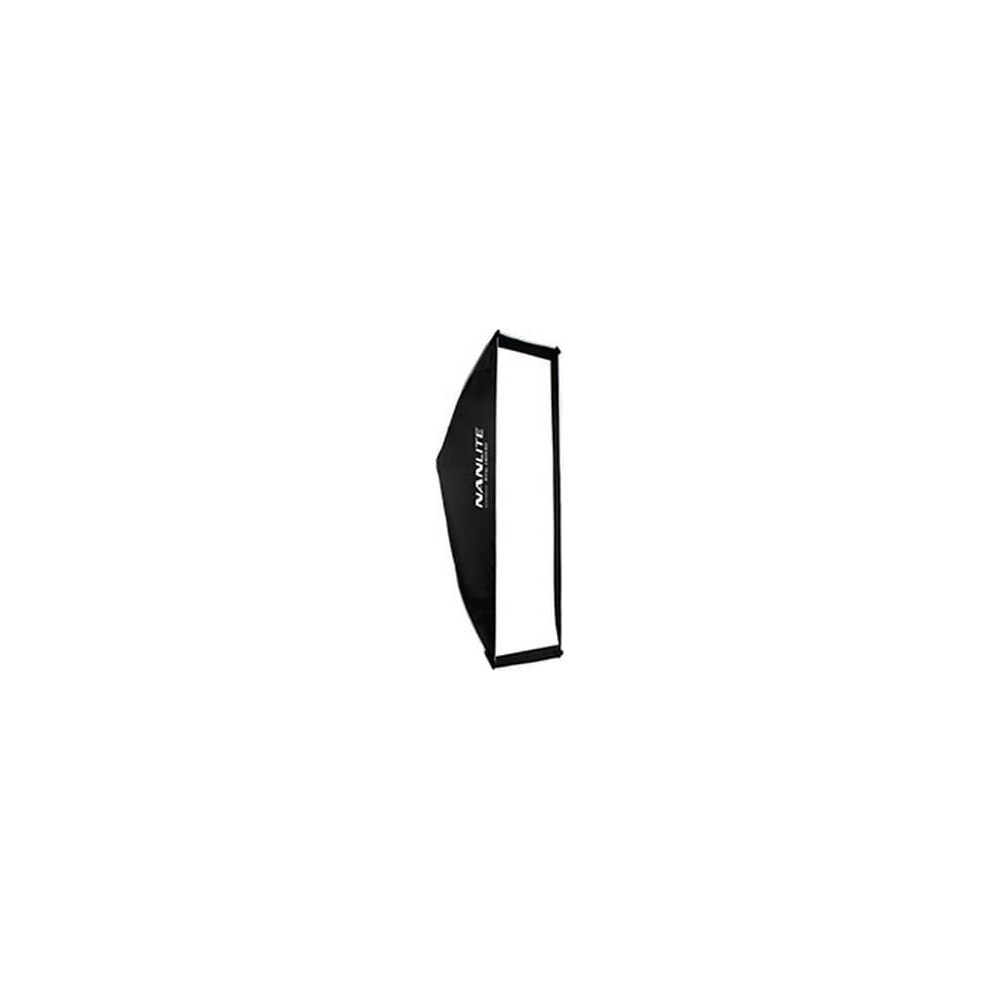 Un softbox noir et rectangulaire avec le logo Nanlite.