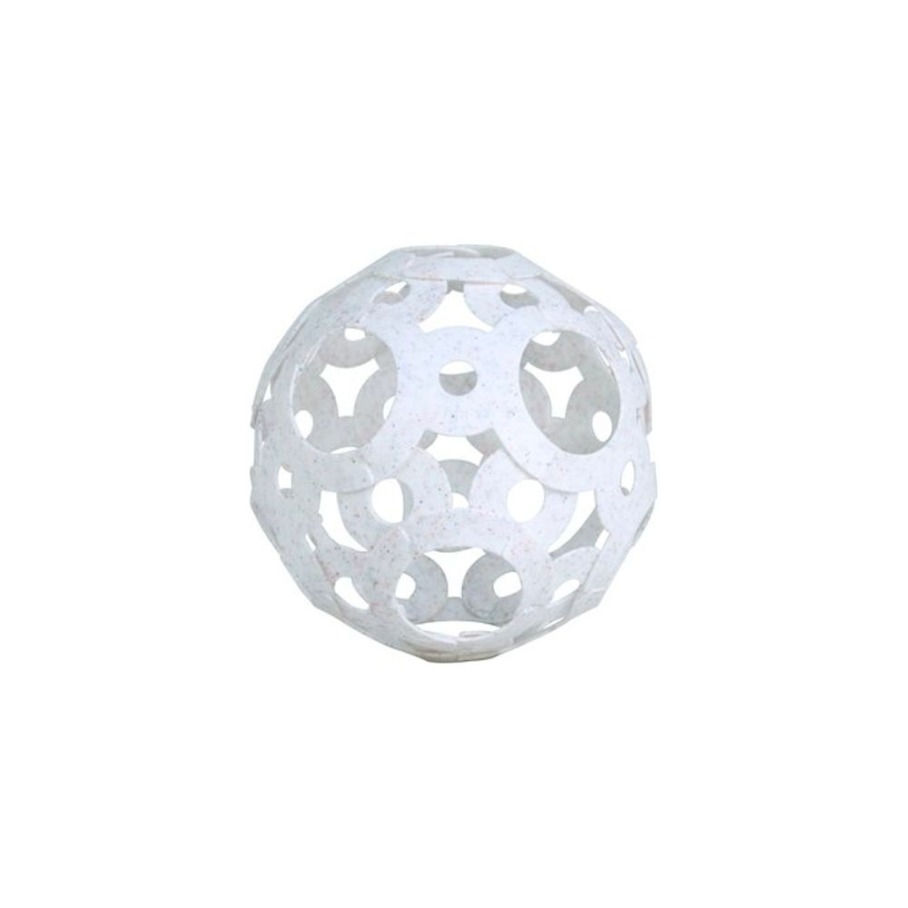 Eine weiße, kugelförmige Lampe mit Lochmuster.