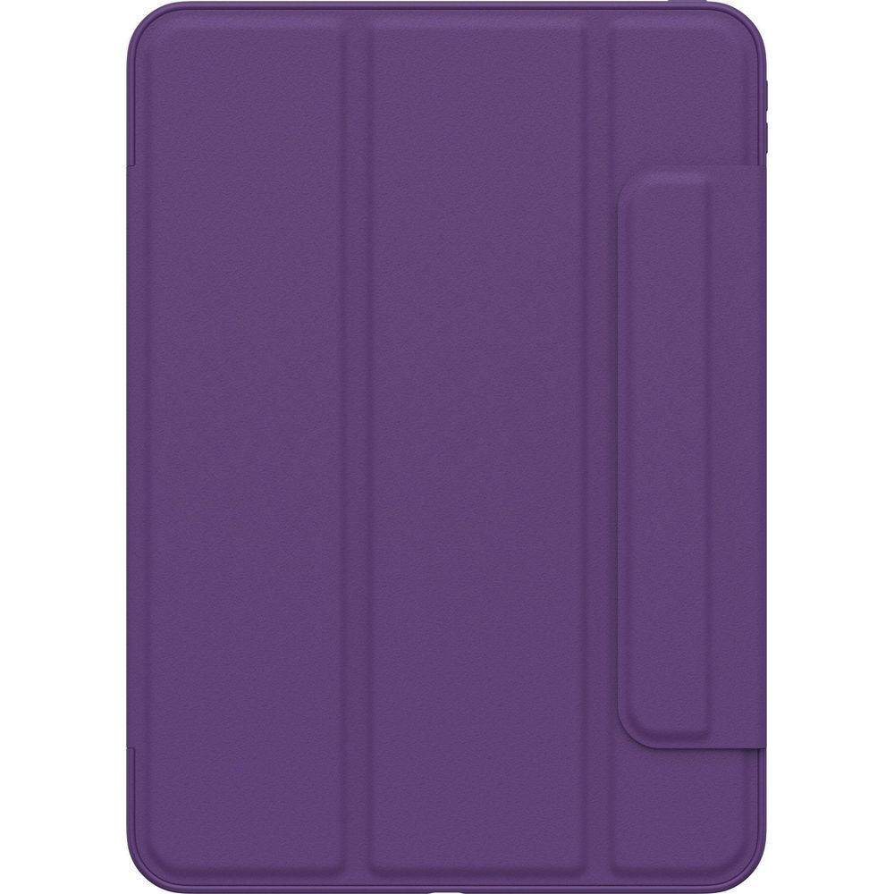 Lila Tablet Hülle mit vertikalen Falten und einem Stifthalter.