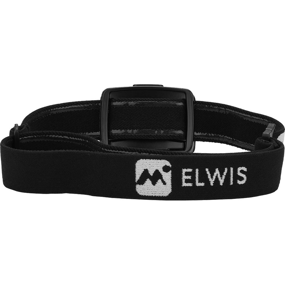 Un bandeau noir avec logo blanc "ELWIS" et boucle.
