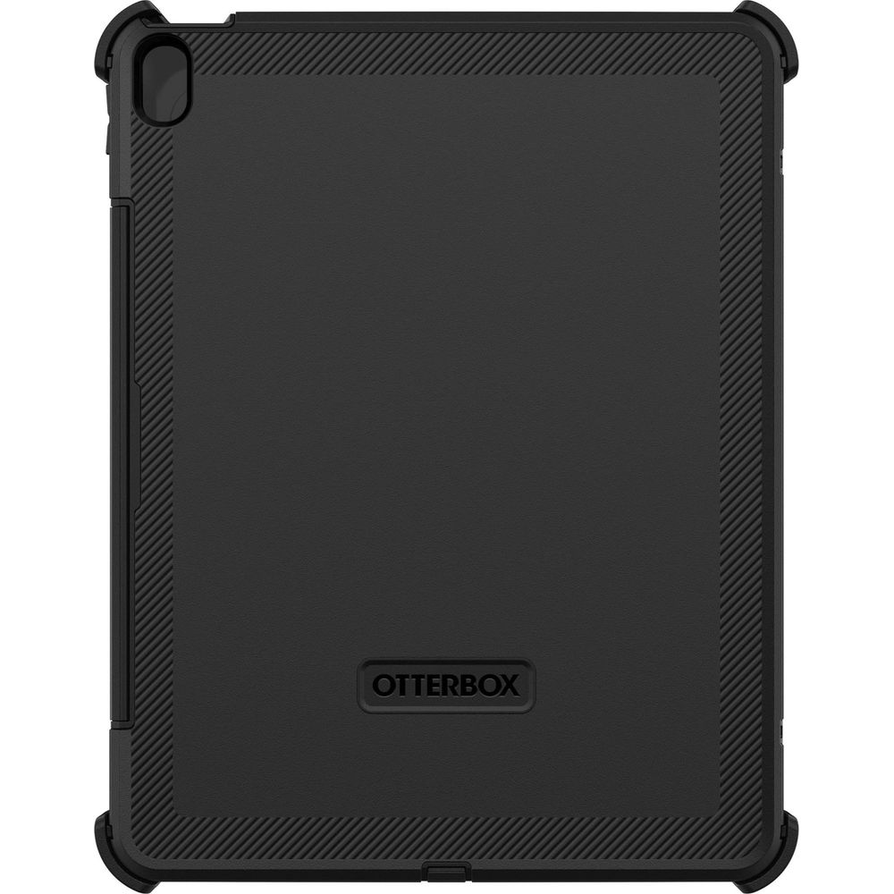 Schwarze Tablet-Hülle mit gerippten Seiten und „OTTERBOX“-Logo.