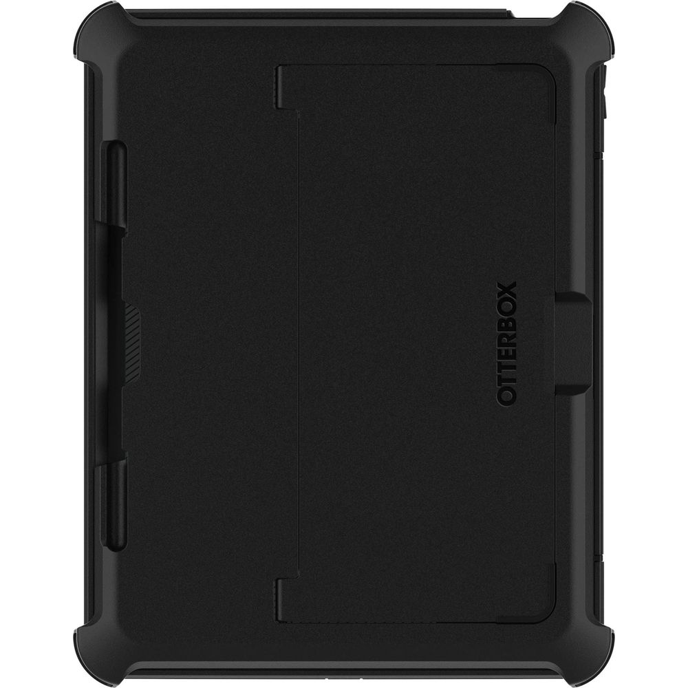 Schwarzer OtterBox-Schutz für Tablets mit vertikaler Rillenstruktur und horizontaler Schlaufe.