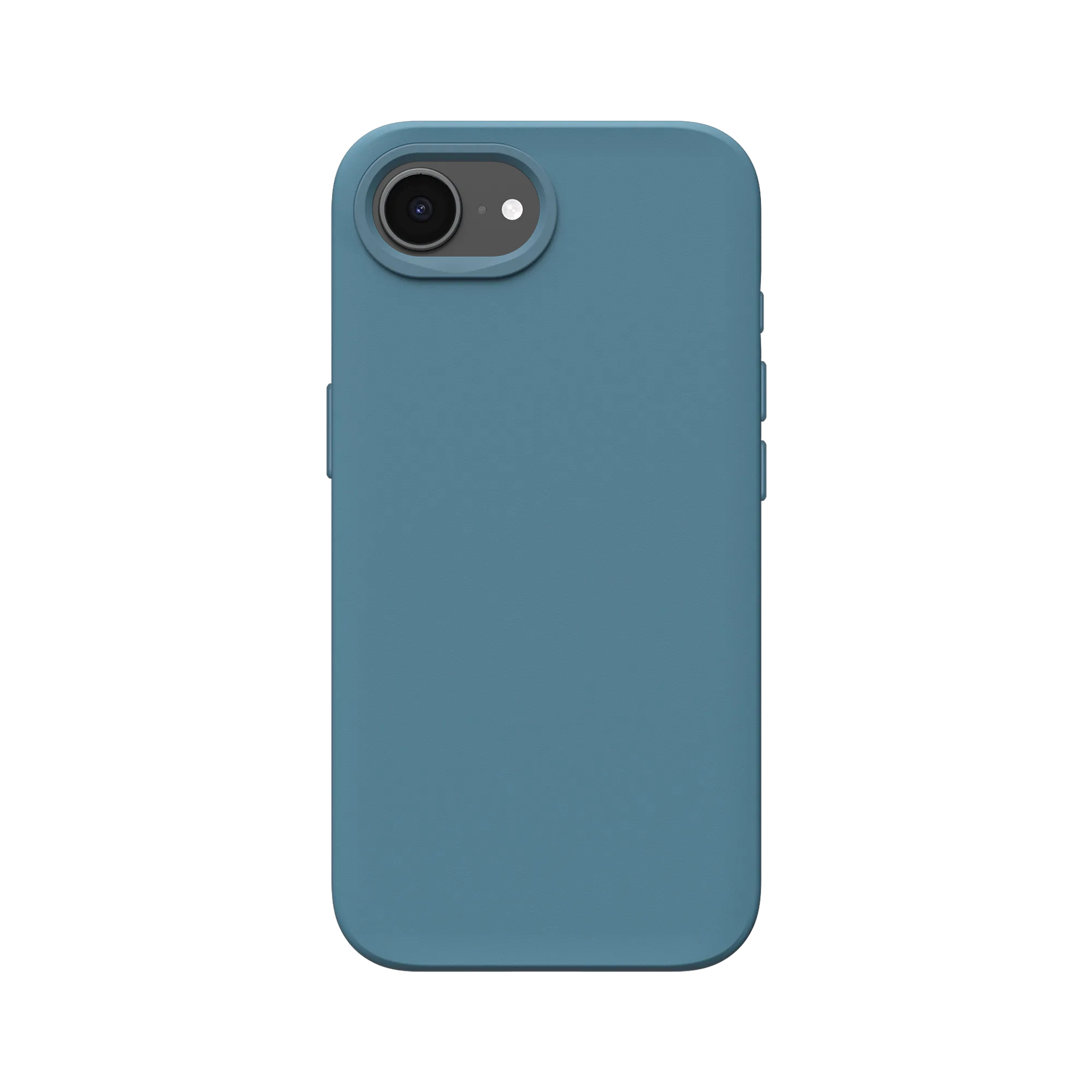 Blauwe telefoonhoes met camera-uitsparing en flitser.