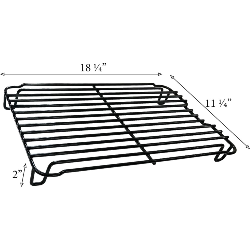 Una griglia di raffreddamento nera, dimensioni 18 1/4" x 11 1/4", altezza 2".