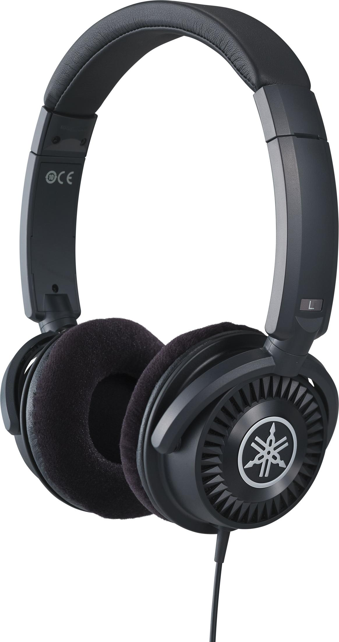 Casque Yamaha noir avec coussinets d'oreille moelleux et serre-tête rembourré.