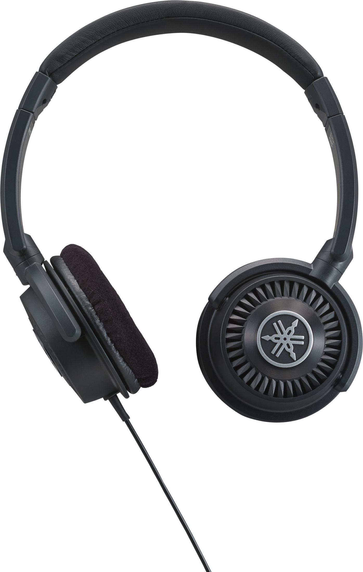 Casque noir avec logo Yamaha sur fond blanc.