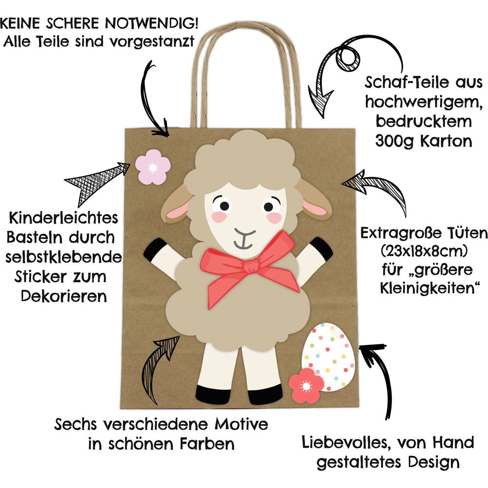 Borsa creativa con design a pecora, parti pretagliate, non serve colla.