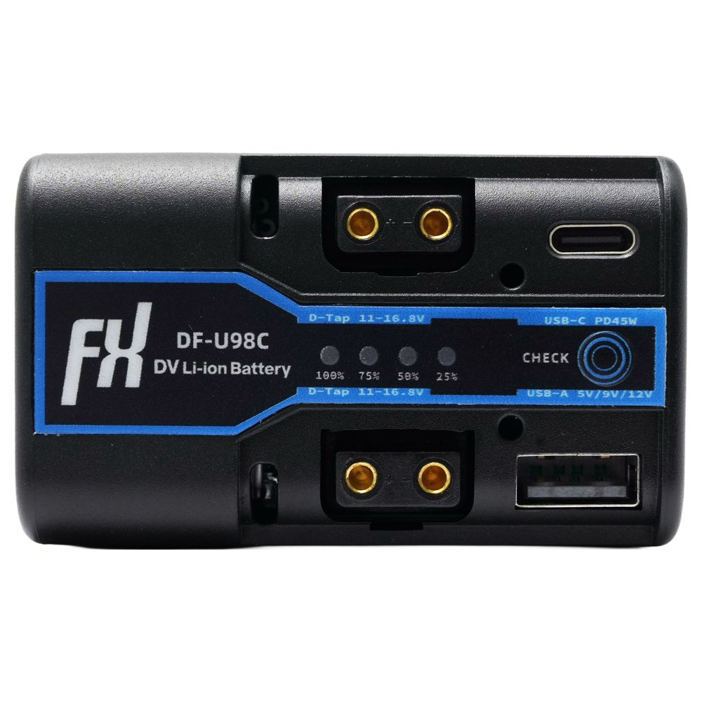 Batteria nera con logo FX, porte D-Tap, USB-C e USB-A.