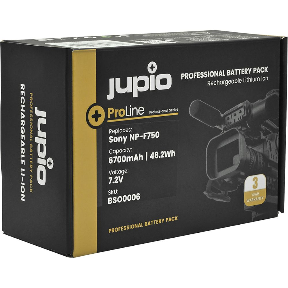 Batteria Jupio Proline per Sony NP-F750, 7.2V, 6700mAh.