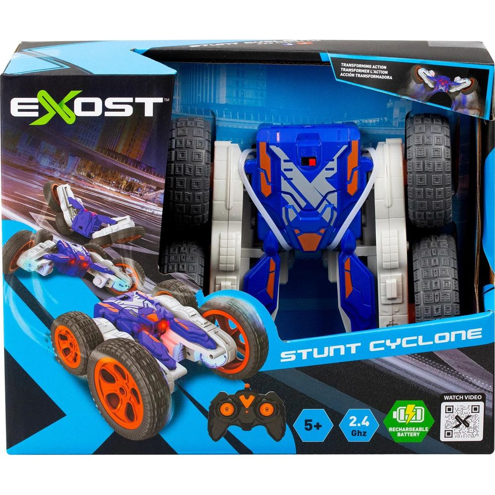 Exost Stunt Cyclone ferngesteuertes Auto im Karton mit Fernbedienung.