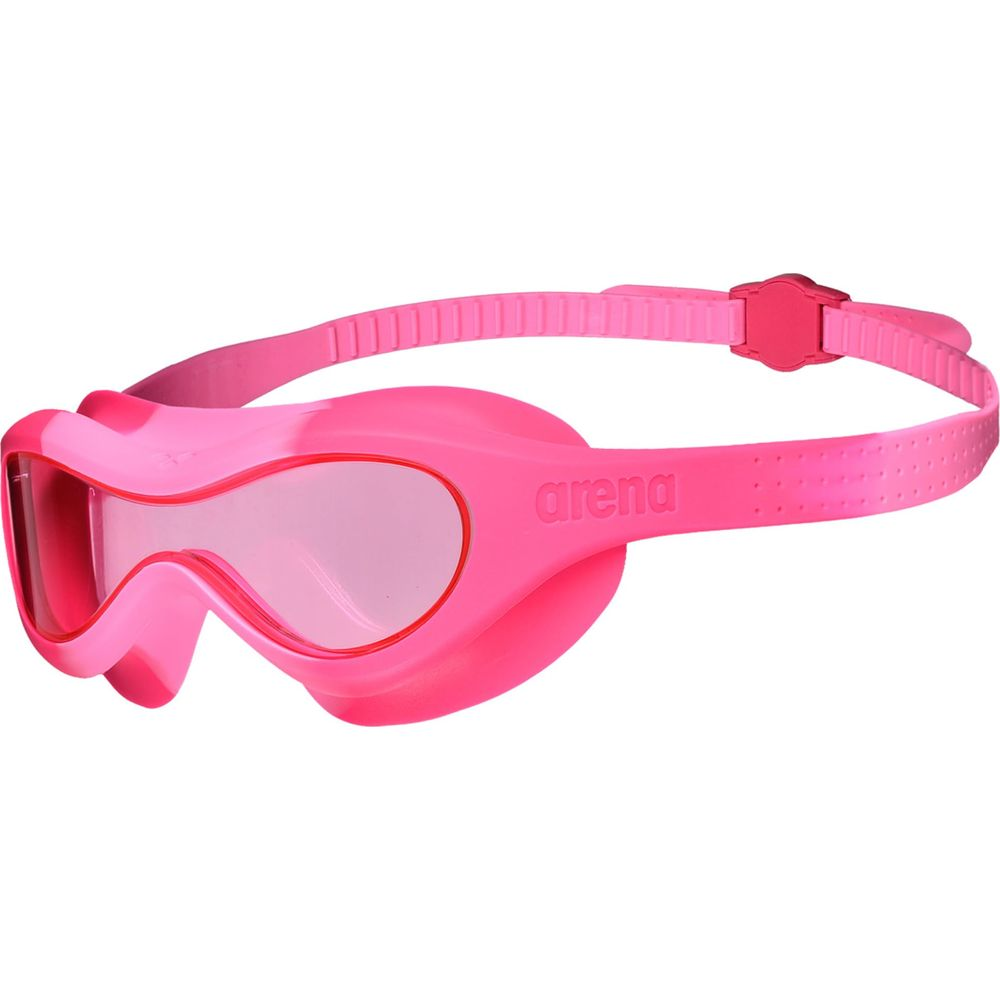 Eine rosa Arena Schwimmbrille mit verstellbarem Band.