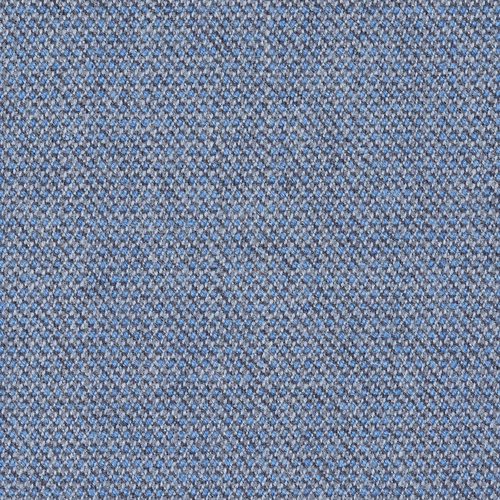 Blau-graues Stoffmuster mit kleinen blauen Punkten.