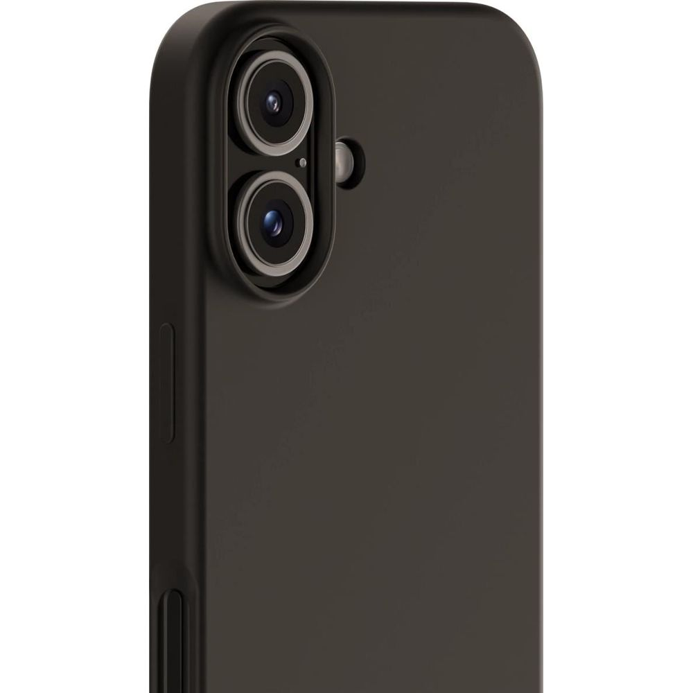Nahaufnahme des dunklen Kameramoduls eines Smartphones mit zwei Linsen.