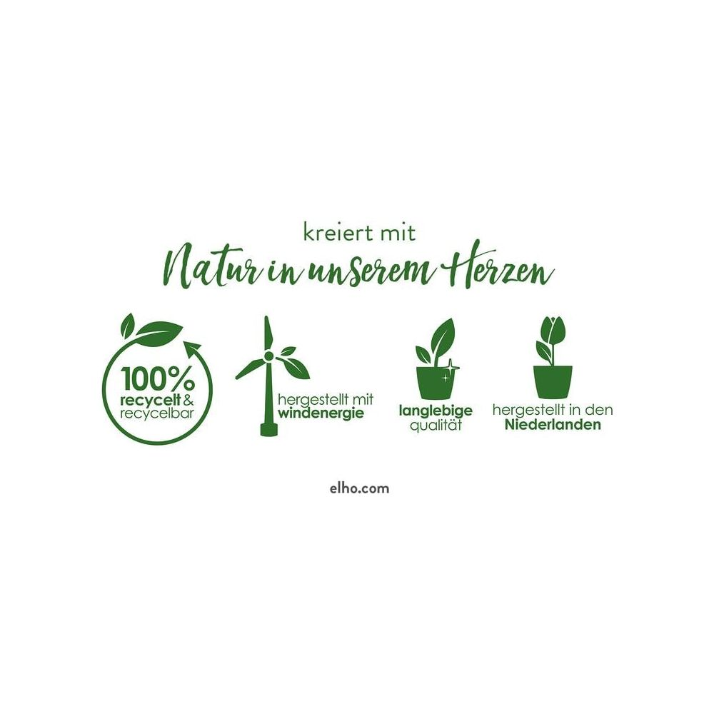 Kreiert mit Natur in unserem Herzen. 100% recycelt, mit Windenergie, langlebig, in NL hergestellt.
