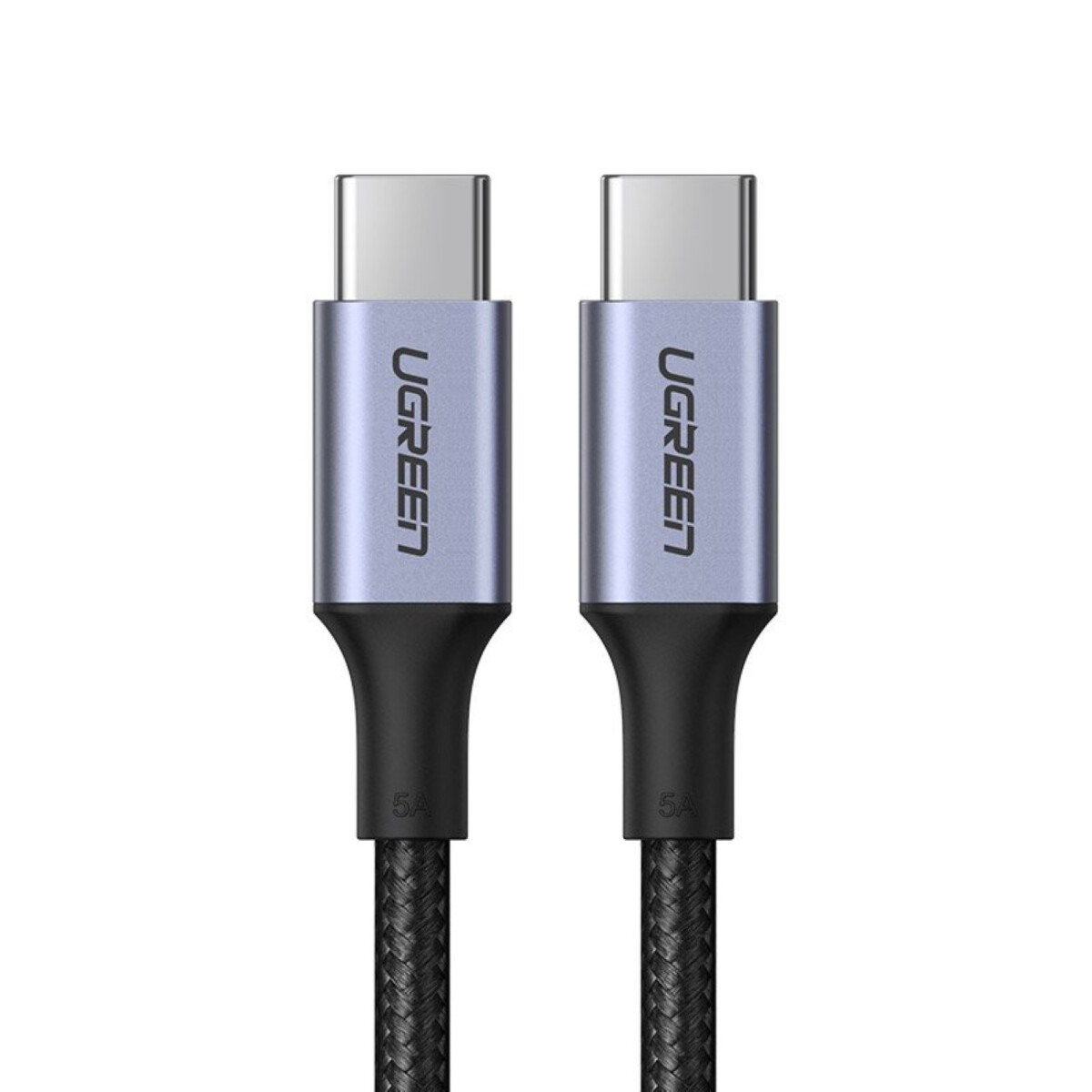Dwa kable USB-C ze srebrnymi złączami i niebieską obudową z czarnym kablem.