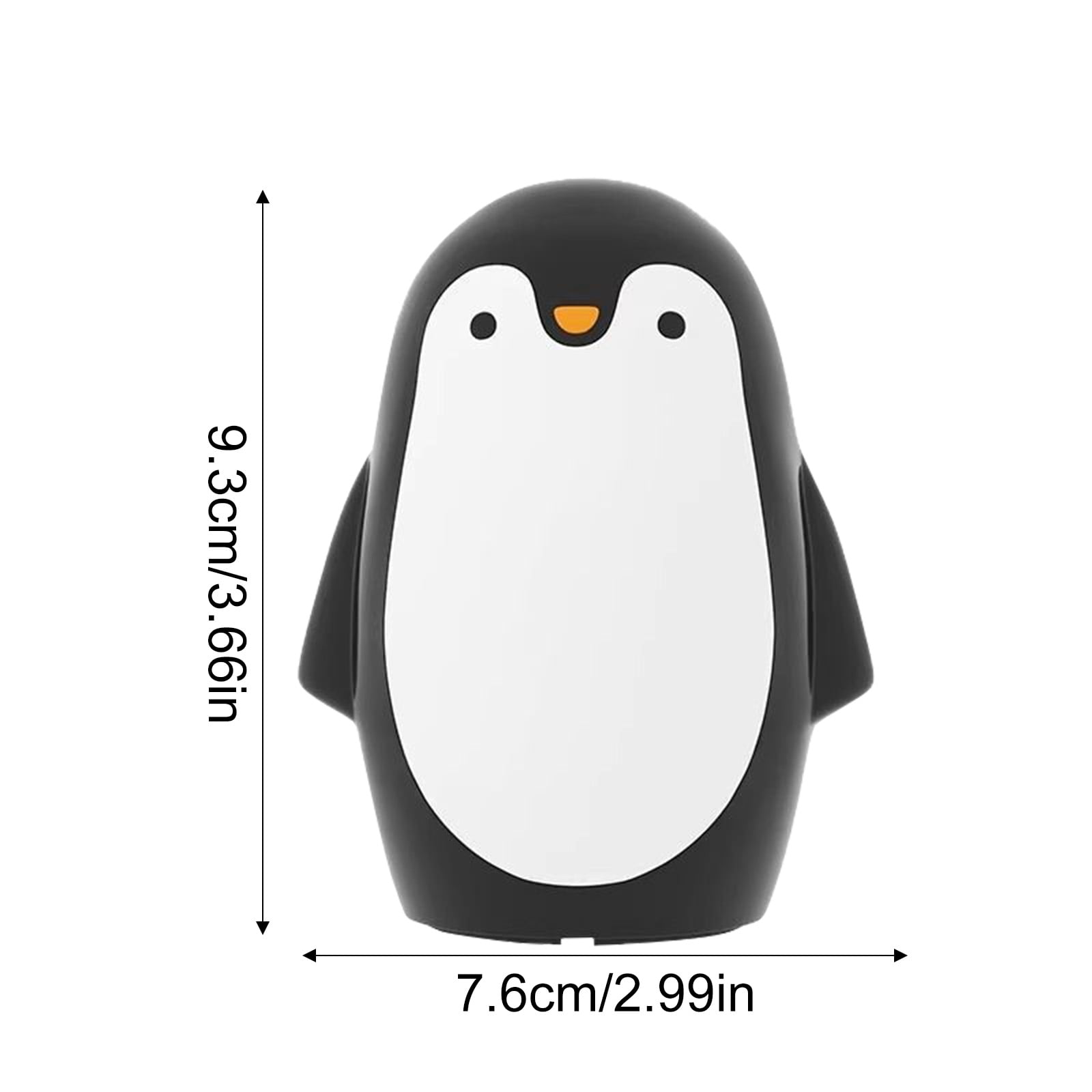 Ein schwarzer Pinguin mit weißem Bauch und Schnabel.