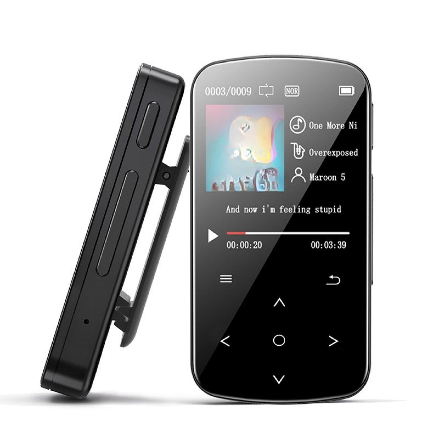 Ein schwarzer MP3-Player mit Clip zeigt den Song 'One More Ni' von Maroon 5 an.