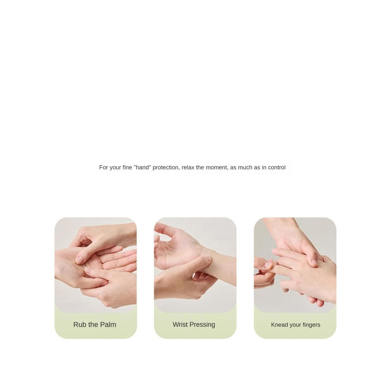 Hände massieren Handfläche, Handgelenk und Finger, illustrieren Handpflegetechniken.