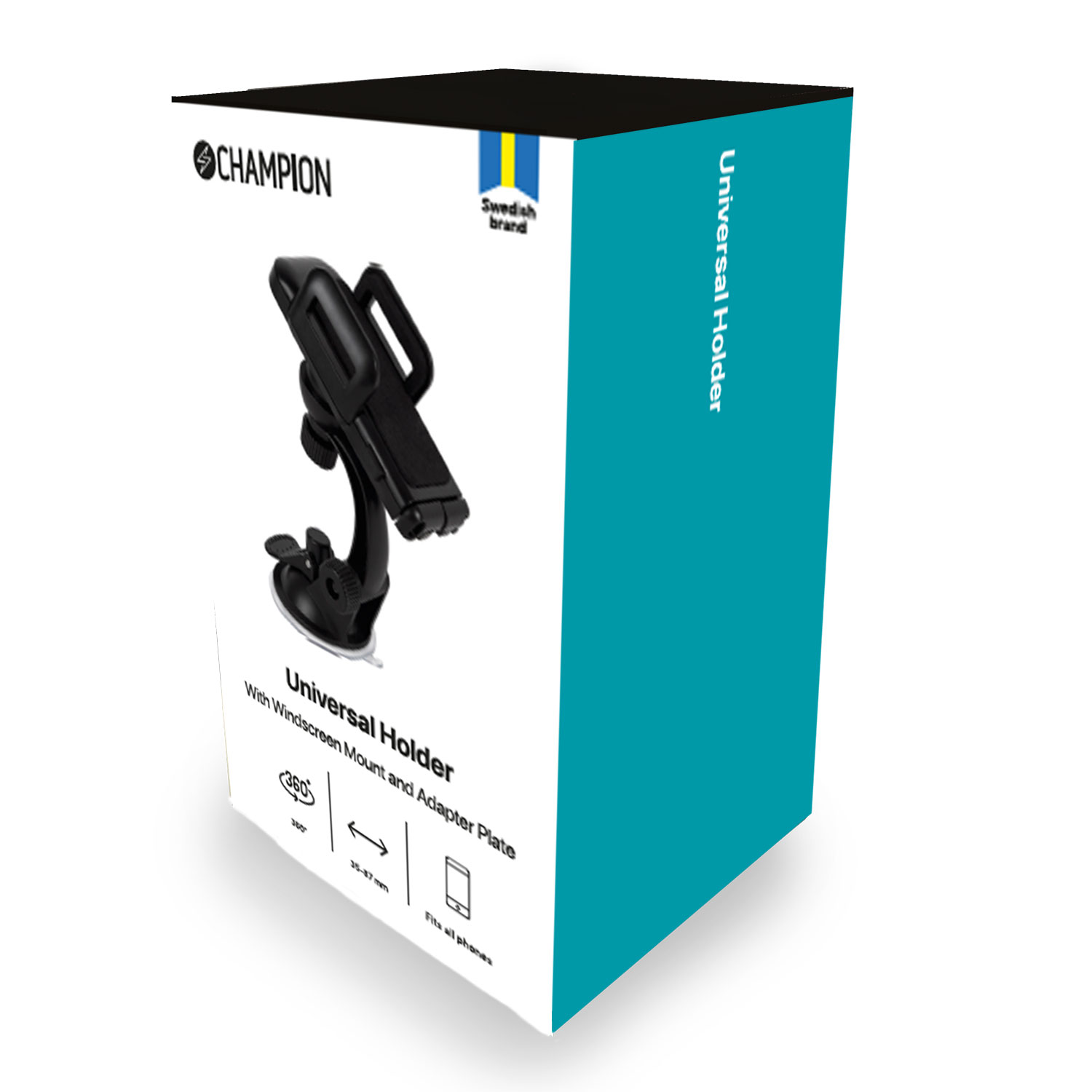 Champion Universal Handyhalterung mit Windschutzscheibenhalterung und Adapterplatte.