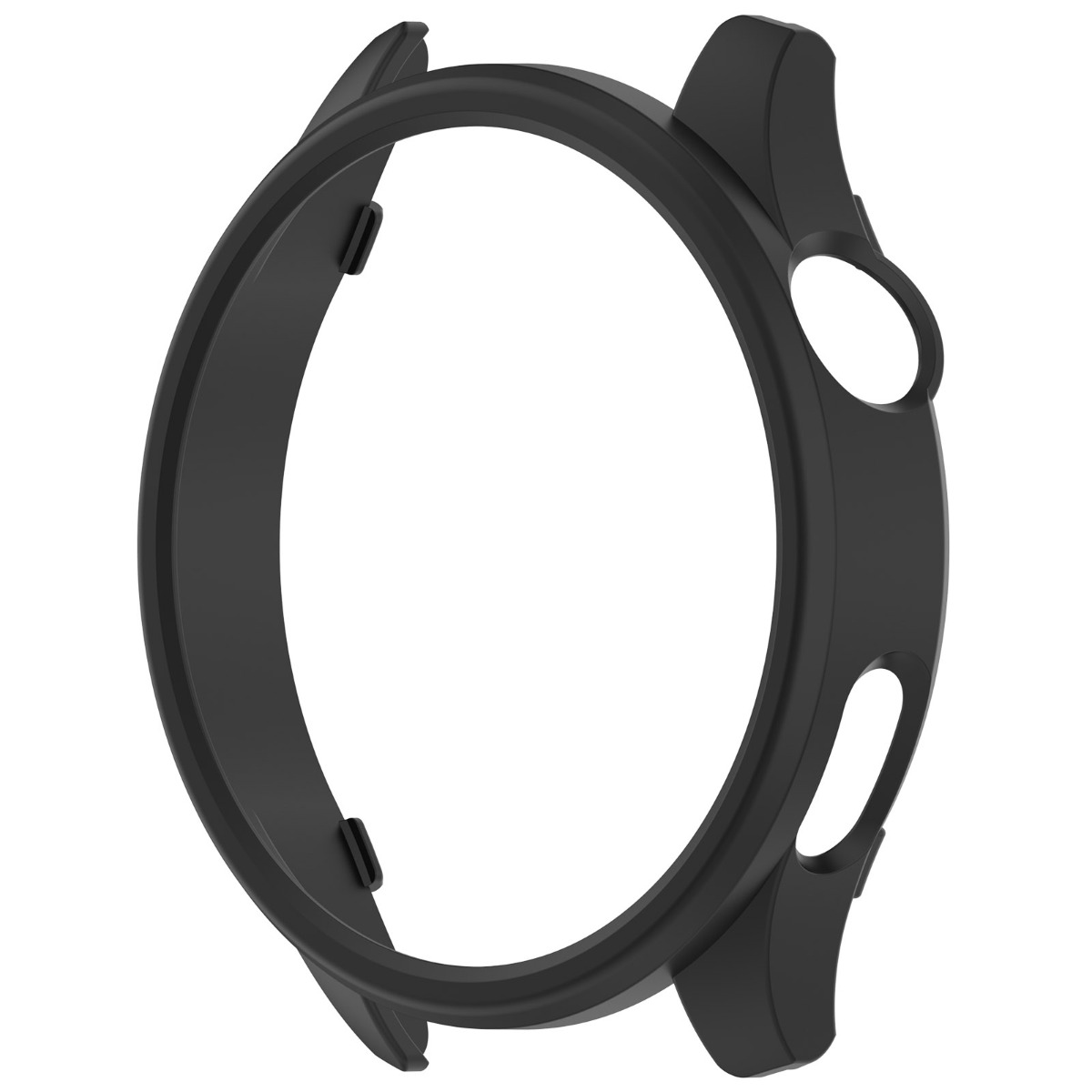 Anello protettivo lunetta orologio nero con ritagli per pulsanti.