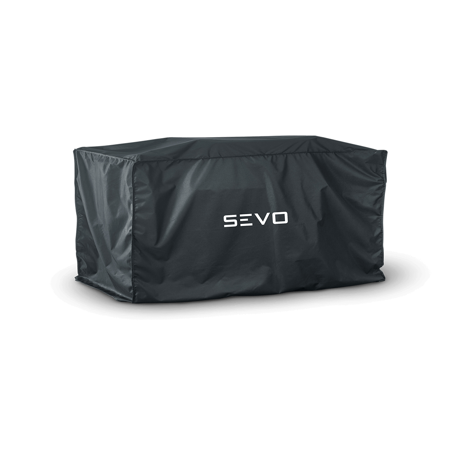 A dark gray cover with the SEVO logo. It protects a rectangular object.