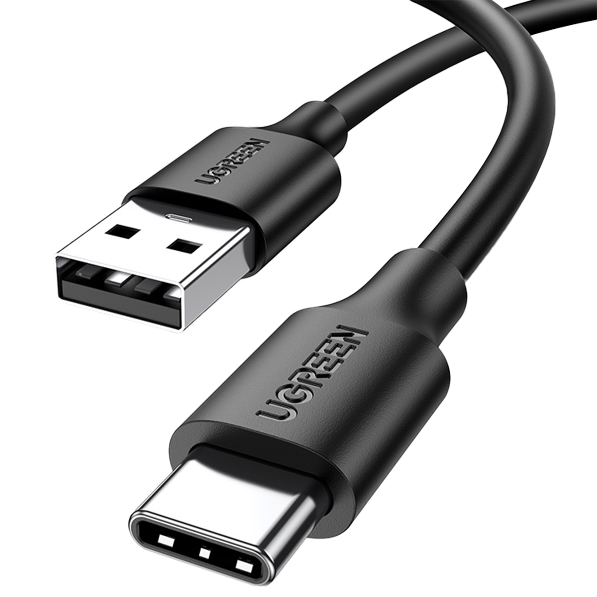 Czarny kabel USB-A do USB-C z logo UGREEN.