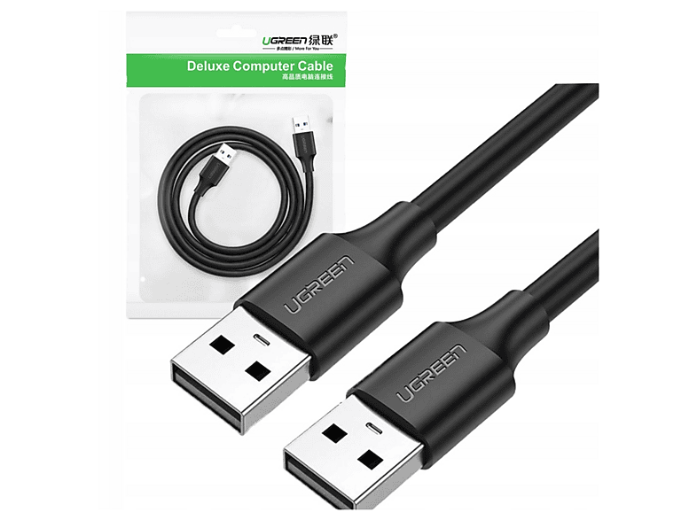 UGREEN 10309 USB to USB 1 m Şarj ve Data Kablosu Siyah