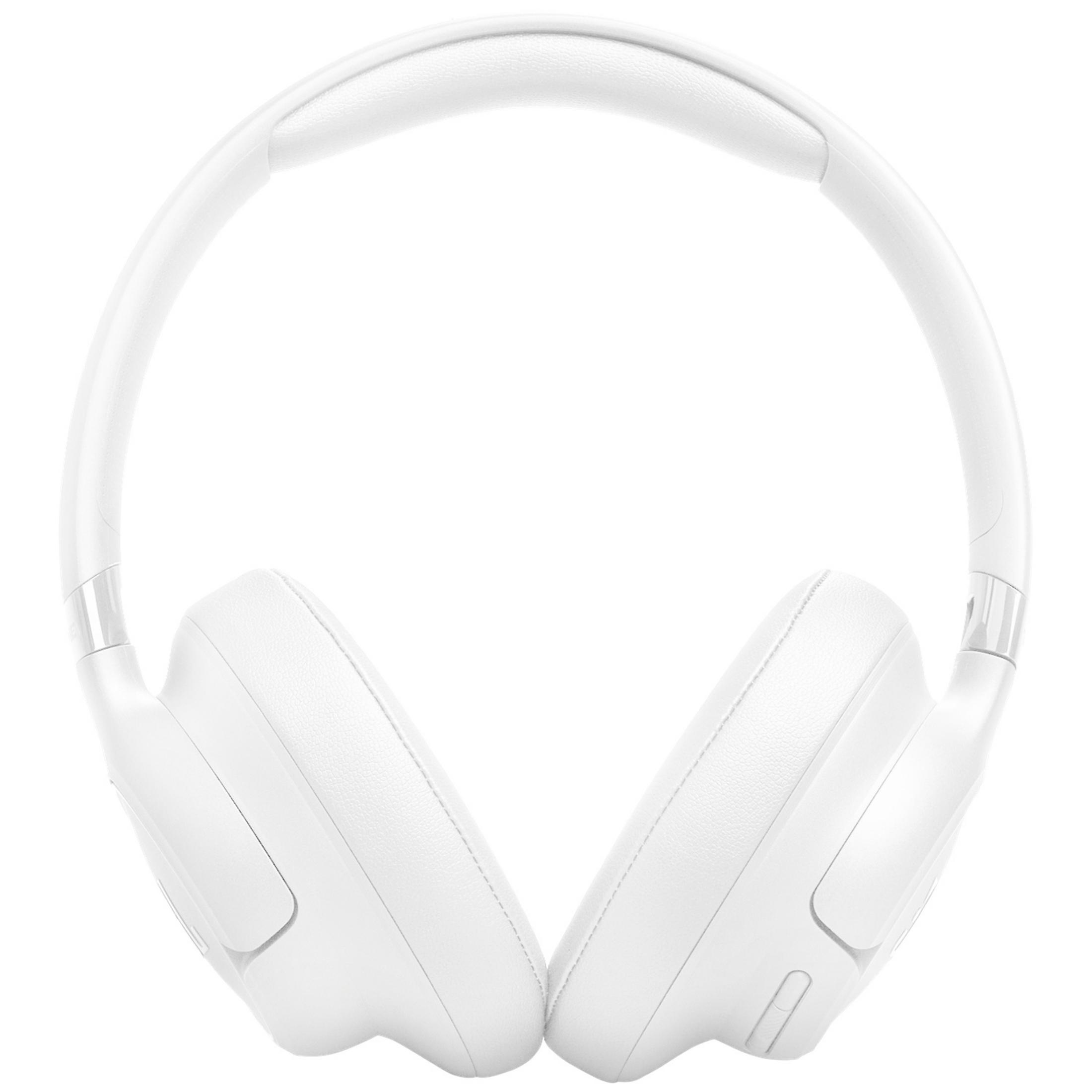 Cuffie bianche over-ear con fascia e padiglioni imbottiti.