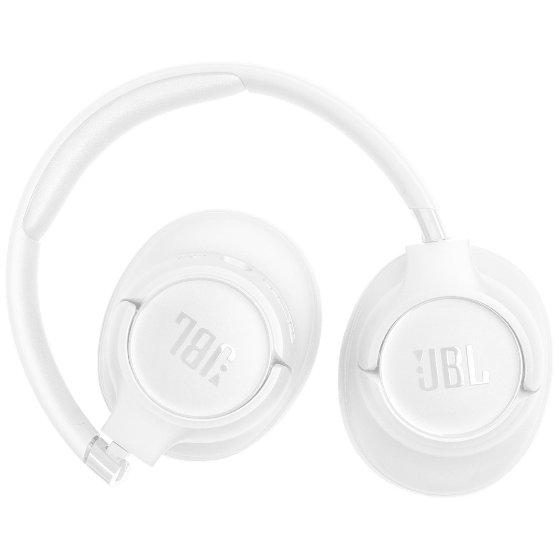 Cuffie JBL bianche con archetto imbottito e padiglioni.