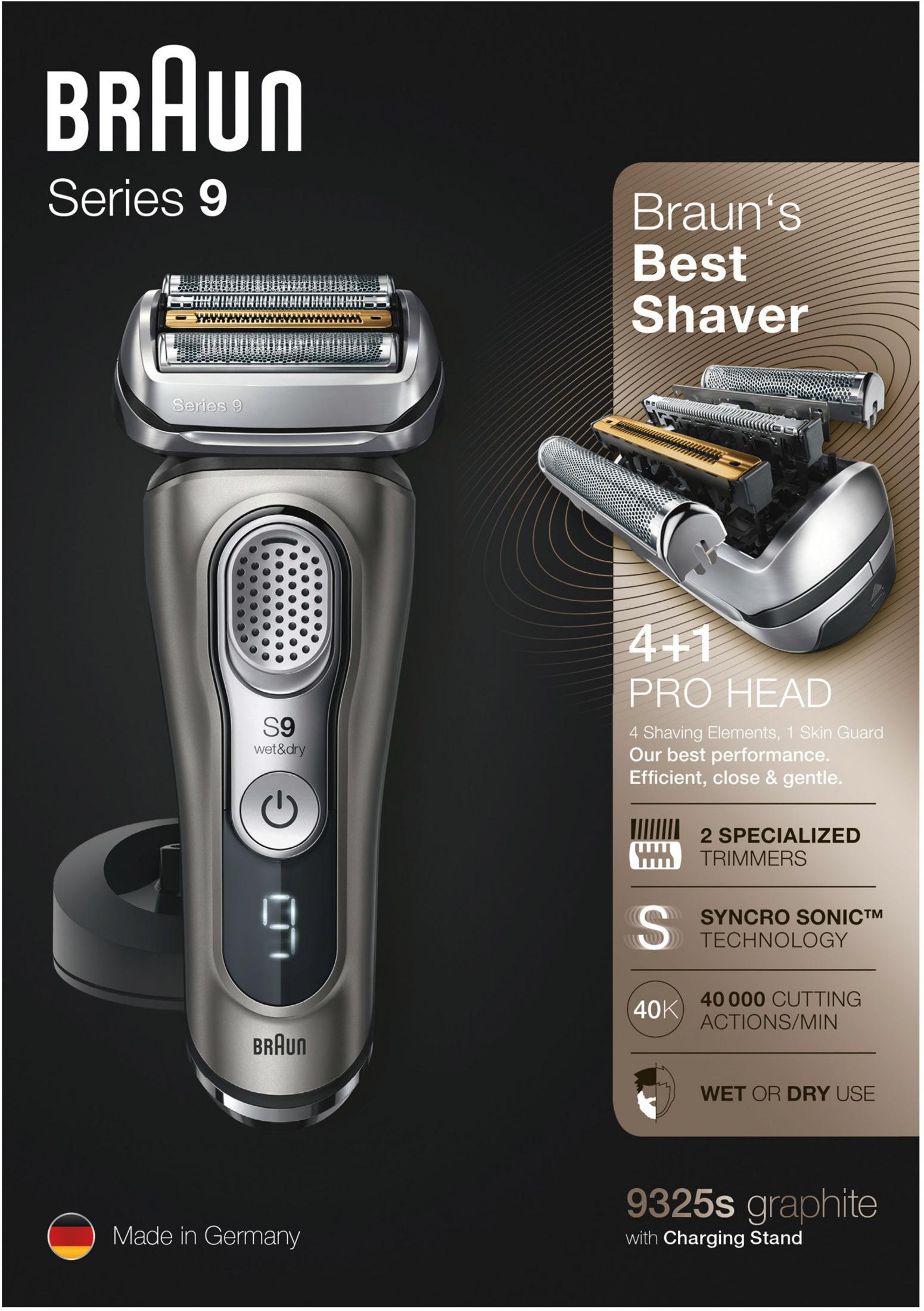 Rasoio Braun Serie 9 con testina Pro 4+1, Made in Germany
