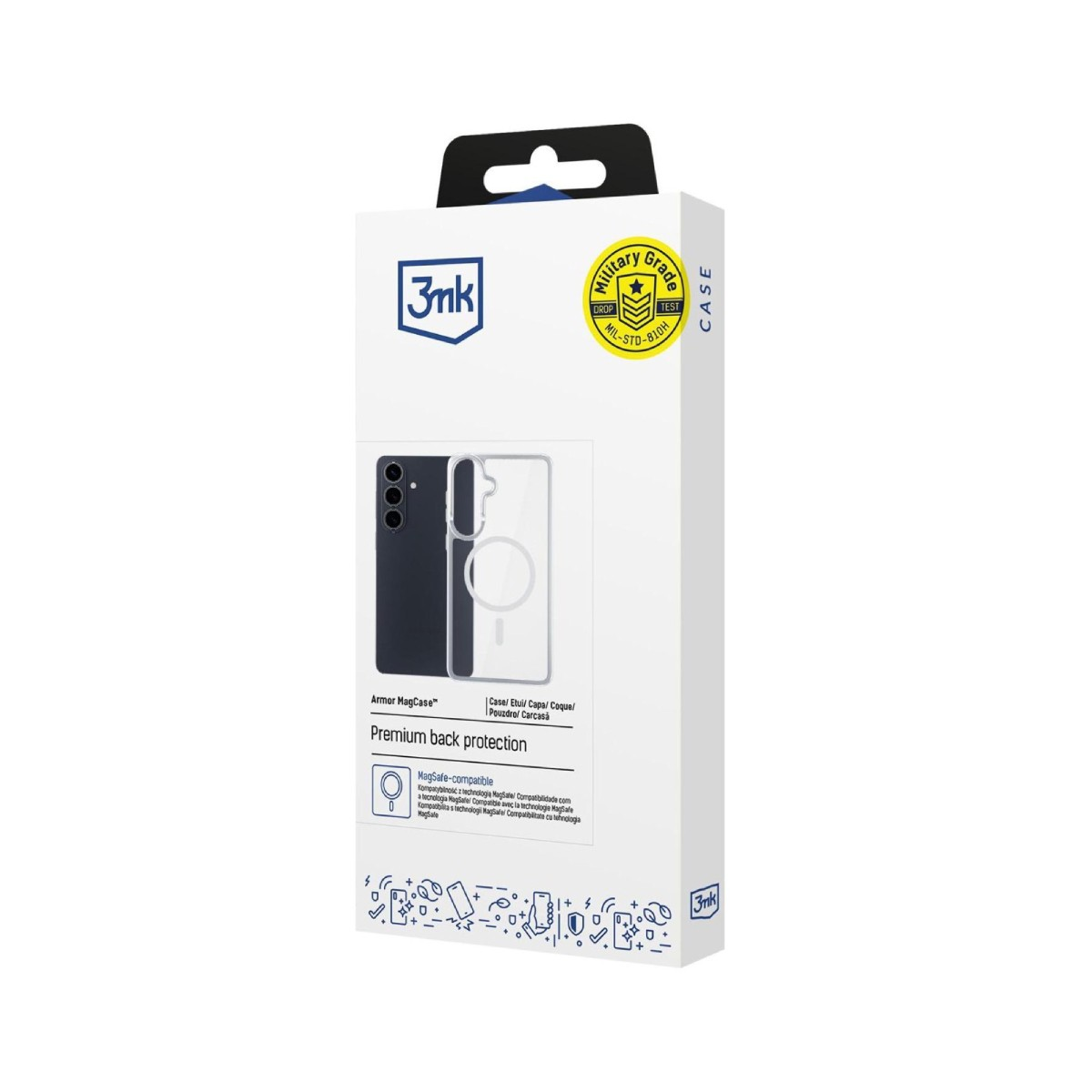 Confezione di cover per telefono 3mk con cover nere e trasparenti.