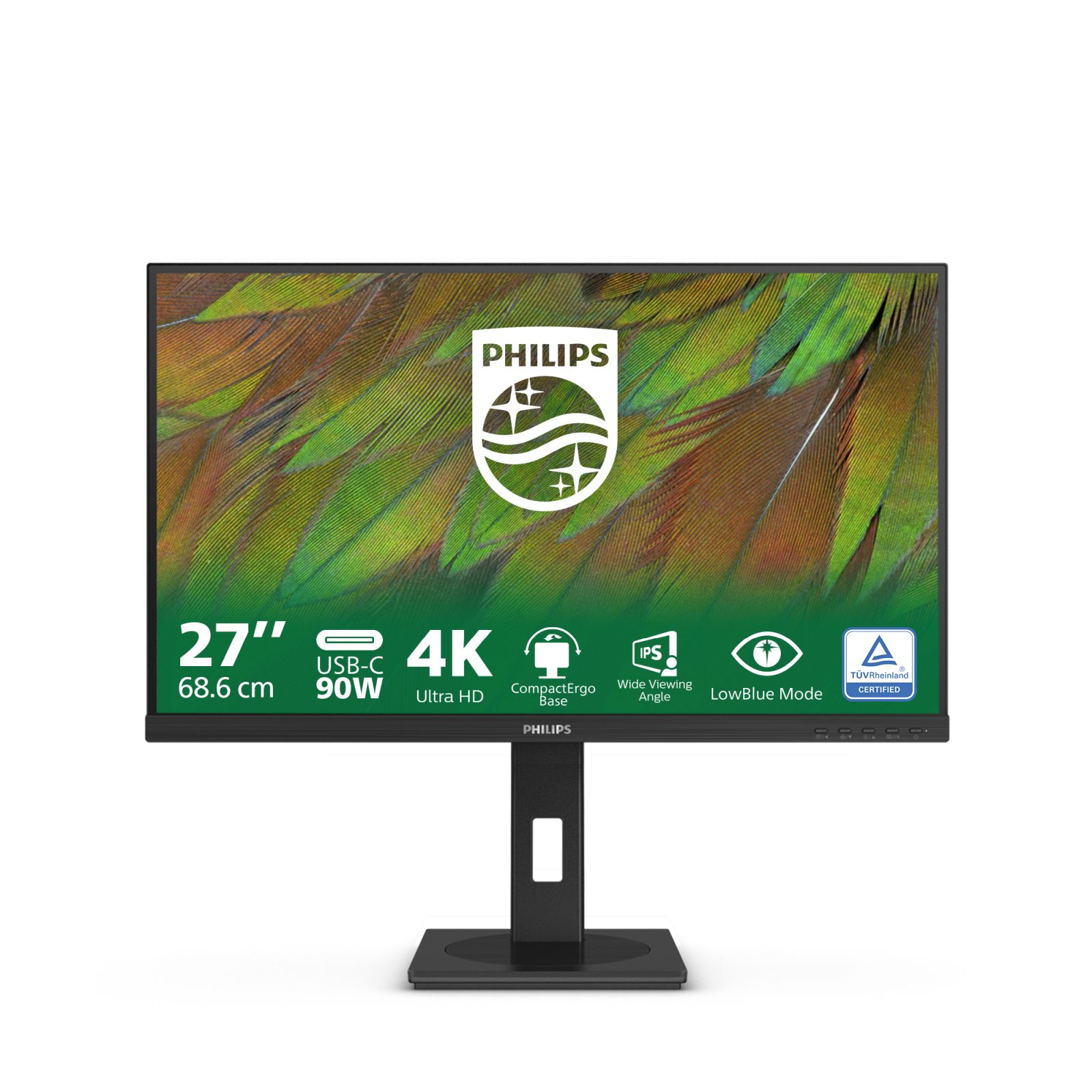 27-calowy monitor Philips 4K z USB-C 90W i wyświetlaczem IPS.