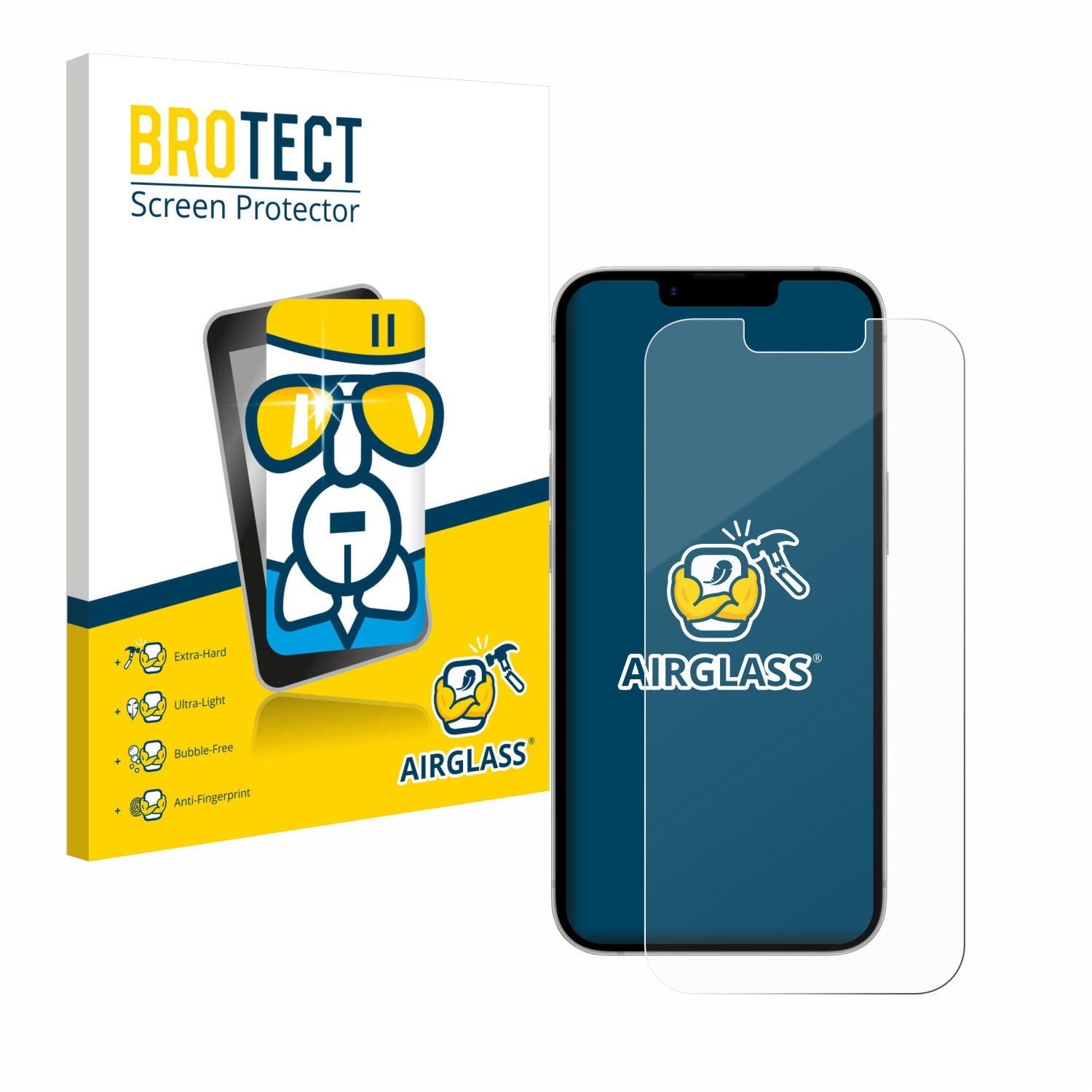 BROTECT Displayschutzfolie mit Smartphone und Verpackung.