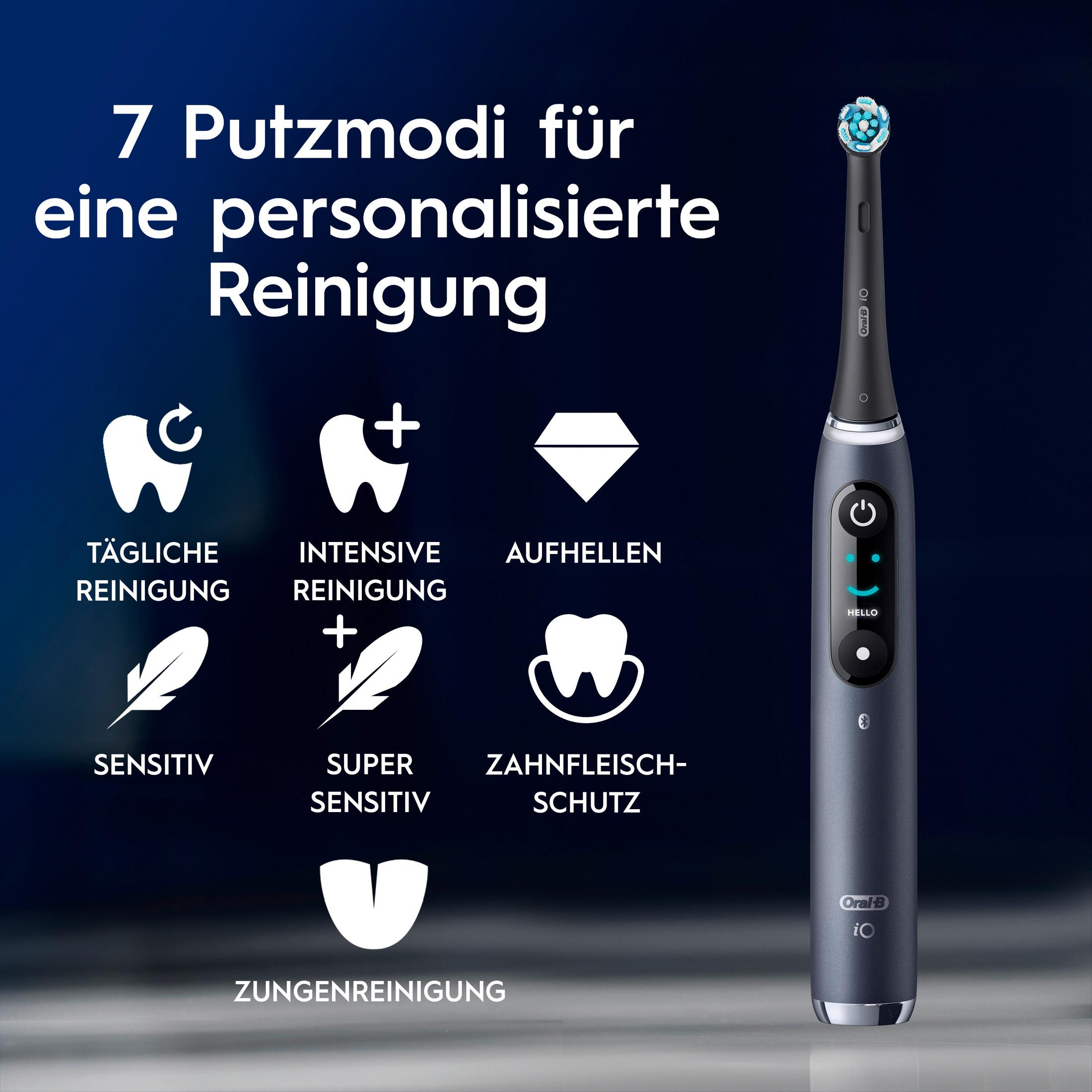 Spazzolino elettrico con 7 modalità di pulizia e icone per una pulizia personalizzata.