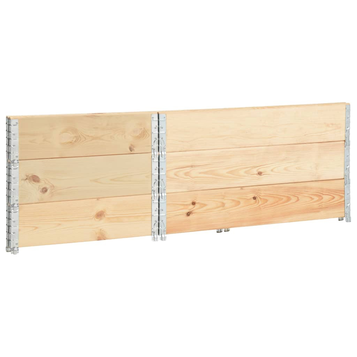 Ein rechteckiges Holzpaneel mit vier Brettern, verbunden durch Metallscharniere.