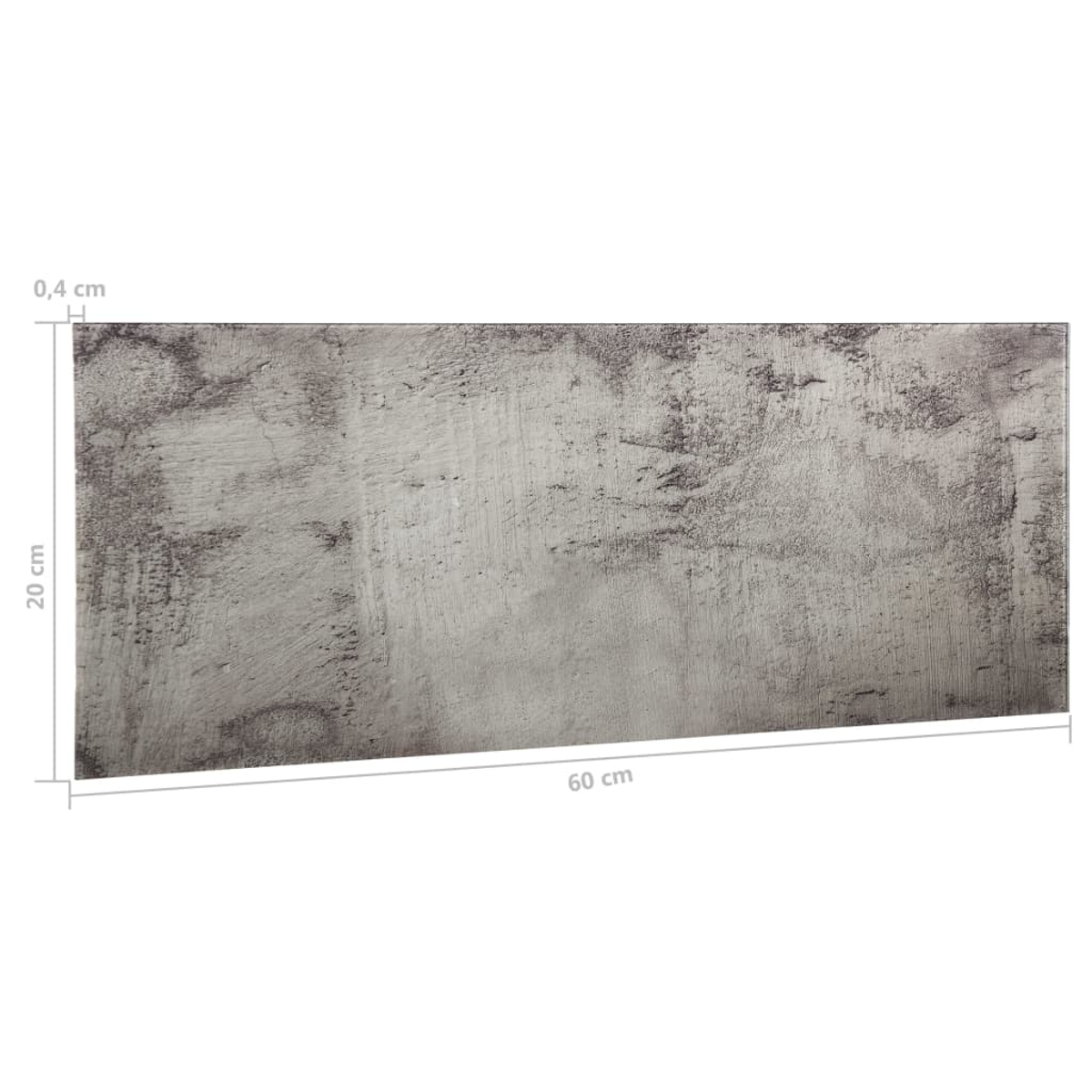 Graue Betonoberfläche mit Maßen 60 cm Länge und 20 cm Höhe.