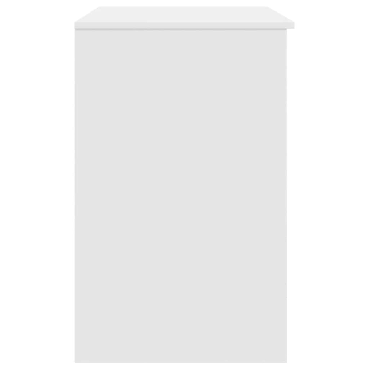 Ein schlichtes, weißes Möbelstück, wahrscheinlich eine Kommode oder ein Schrank.