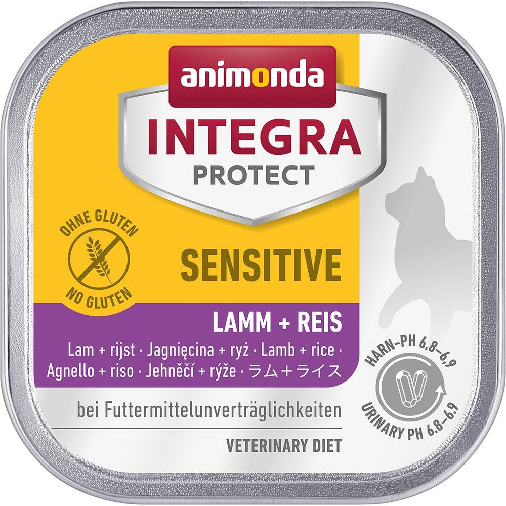 Karma dla kota Animonda Integra Protect Sensitive Jagnięcina + Ryż z pieczęcią 'Bezglutenowa'.