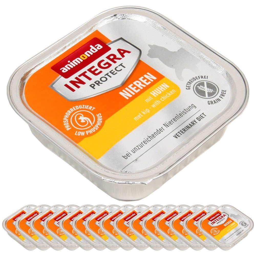 Animonda Integra Protect Nieren mit Huhn Katzennahrung, 12x 85g Schalen.