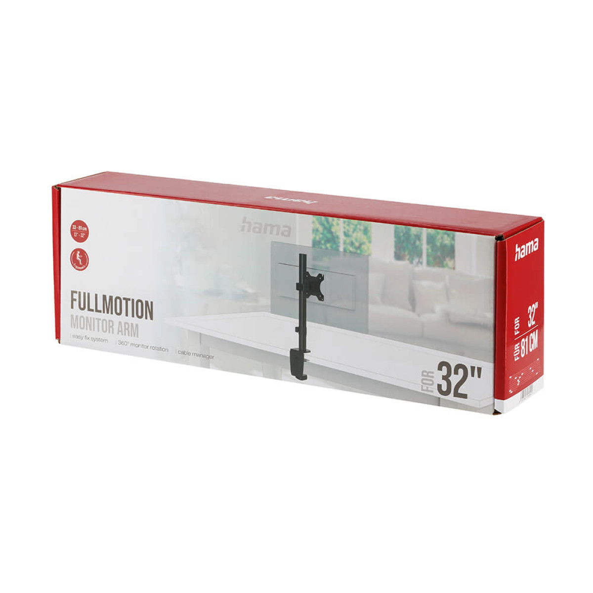 Hama Fullmotion Monitorarm Verpackung für 32 Zoll Monitore.