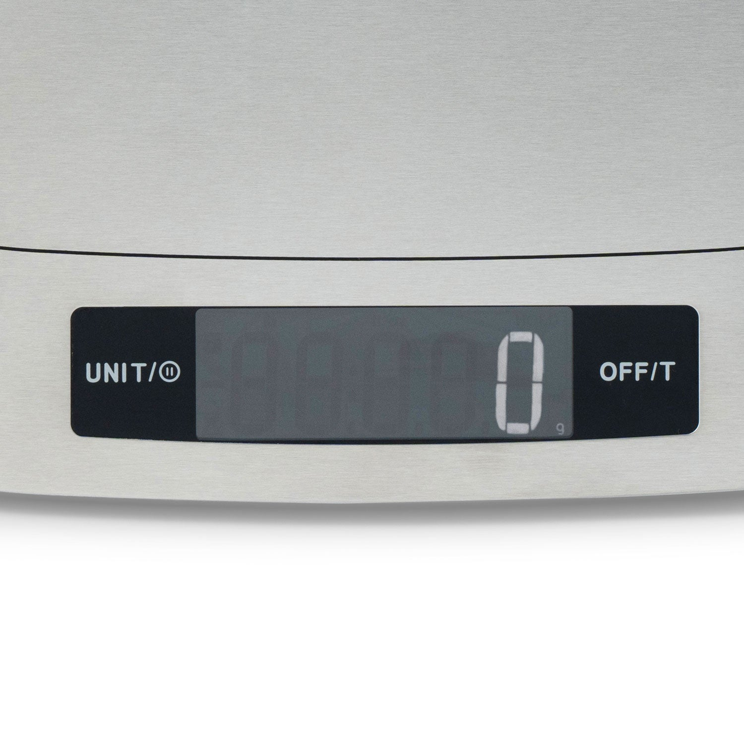 Digital kitchen scale with a blank display showing "0" in grams.