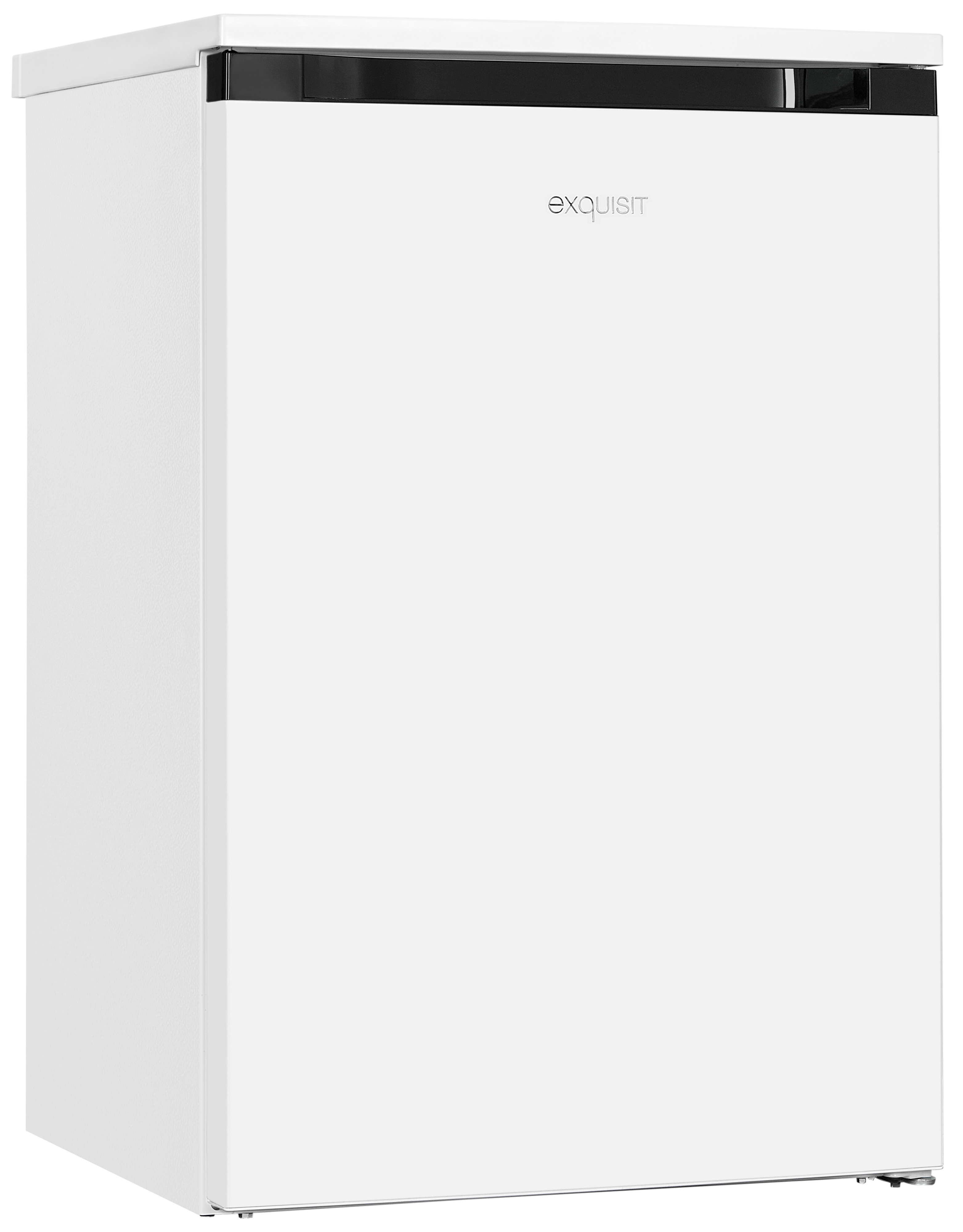 Un refrigerador blanco con moldura negra y logo.