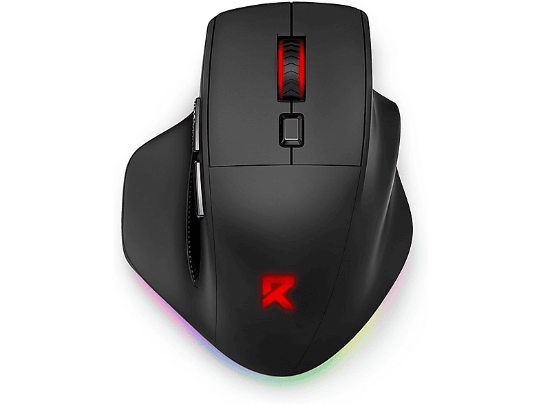 REDRAGON Büyük Oyun Tri-modlar 2.4g Bluetooth Şarj Edilebilir Ergo RGB Kablolu Mouse Siyah
