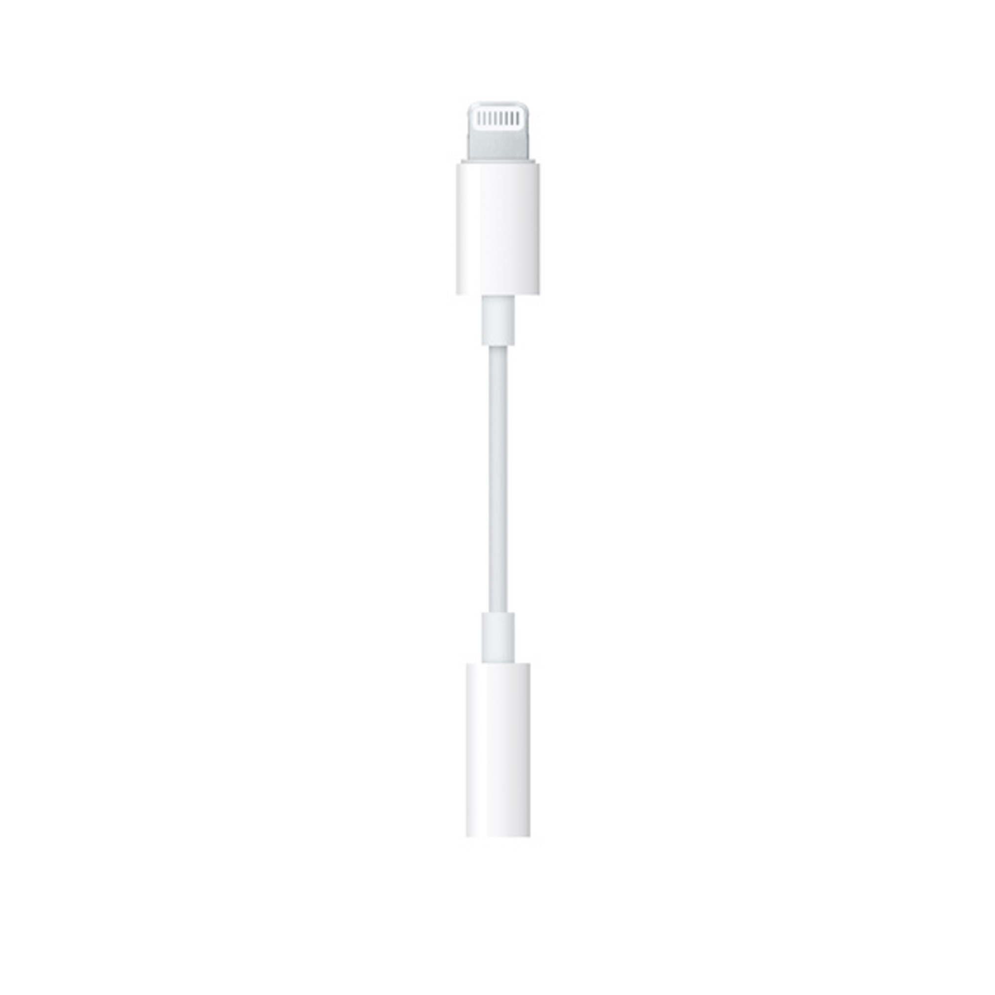 Beyaz Apple Lightning - 3,5 mm kulaklık jak adaptörü.